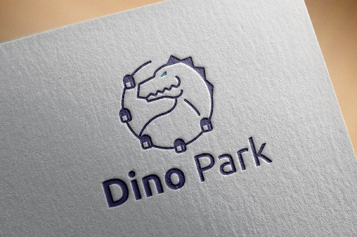 Amusement Park Dinosaur Dino Logo preview image.