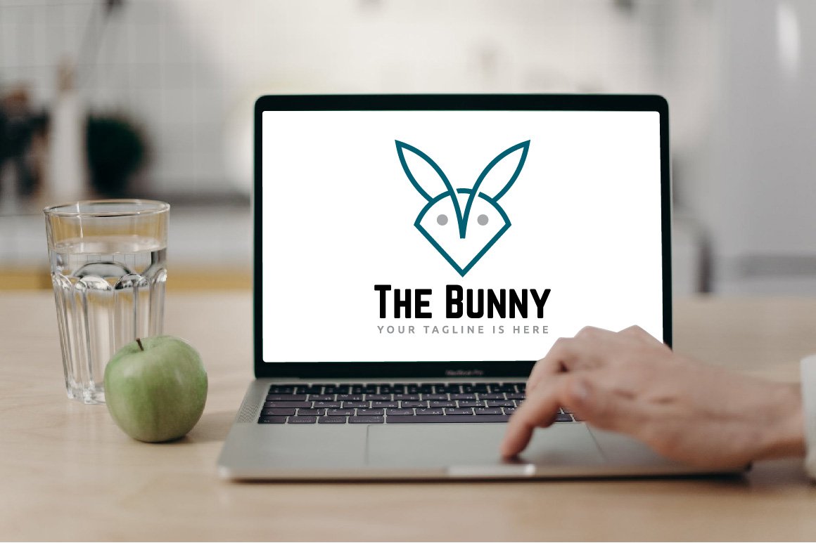 Bunny Rabbit Hare Head Modern Logo preview image.