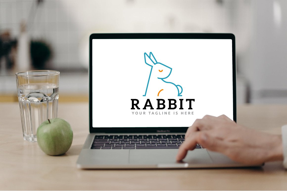 Elegant Rabbit Bunny Hare Logo preview image.