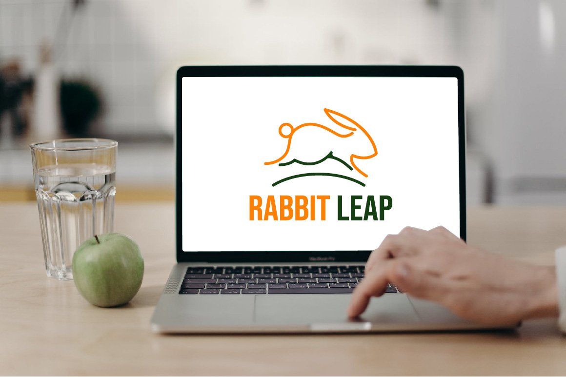Run Jump Leap Bunny Rabbit Cute Logo preview image.