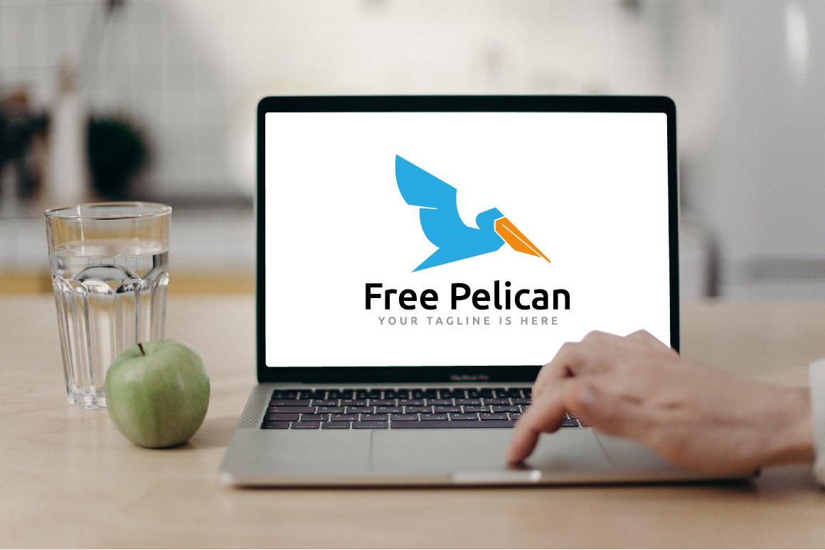 Free Pelican Bird Flying Travel Logo preview image.