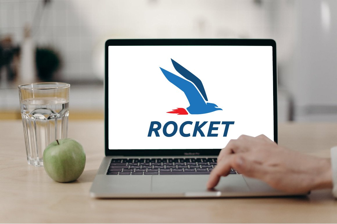 Fast Quick Rocket Seagull Bird Logo preview image.
