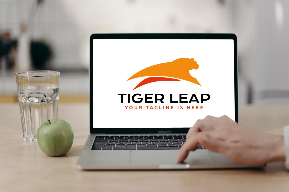 Tiger Leap Jump Agile Animal Logo preview image.