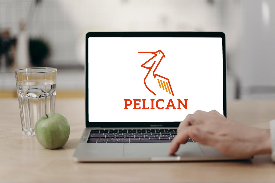 Pelican Open Beak Exotic Bird Logo preview image.