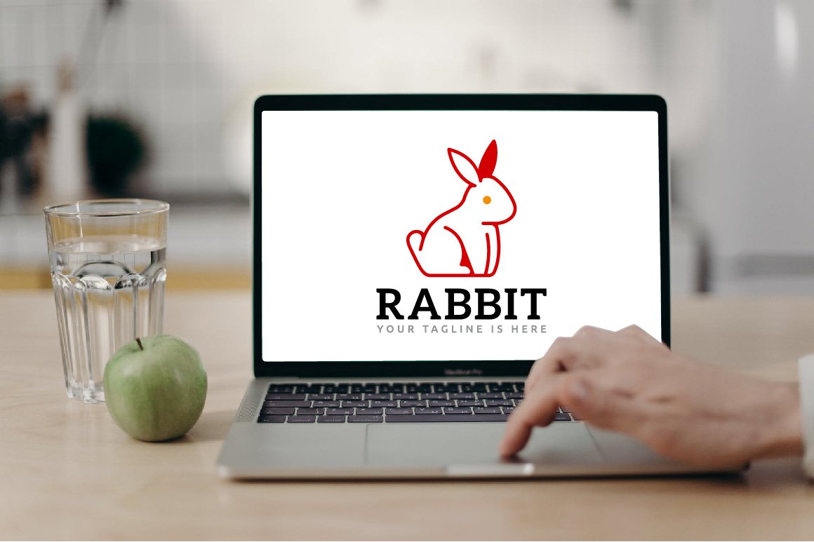 Bunny Rabbit Sit Simple Animal Logo preview image.