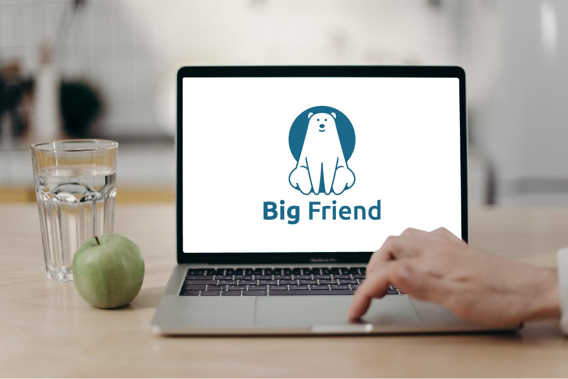 Big Friend Bear Friendly Animal Logo preview image.