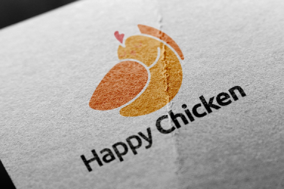 Cute Fun Fat Happy Chicken Logo preview image.