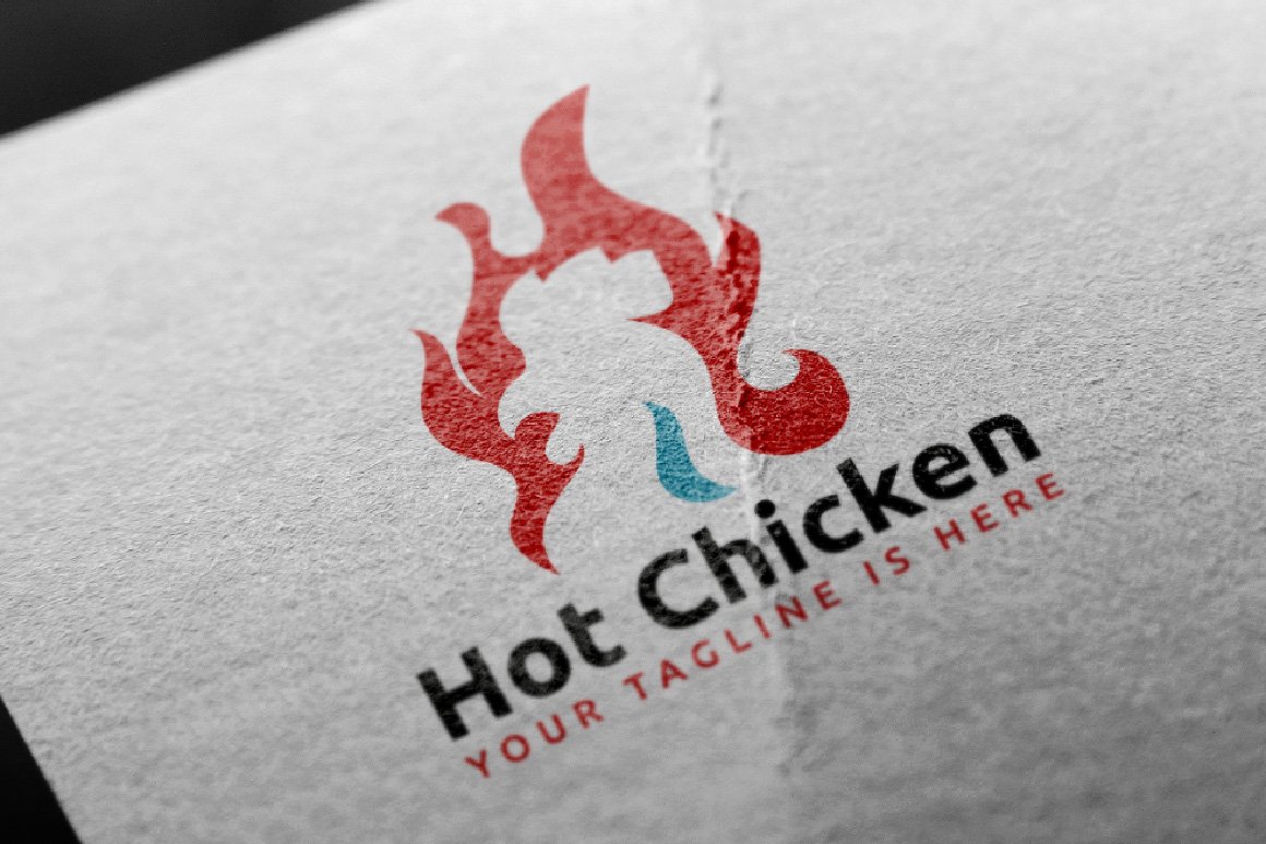 Hot Chicken Flame Fire Rooster Logo preview image.