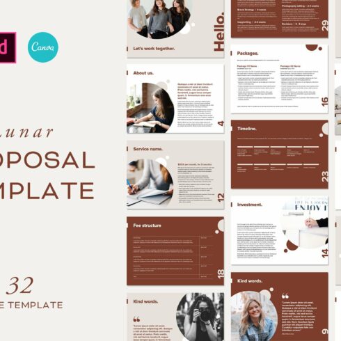 Proposal Template - Canva & InDesign cover image.