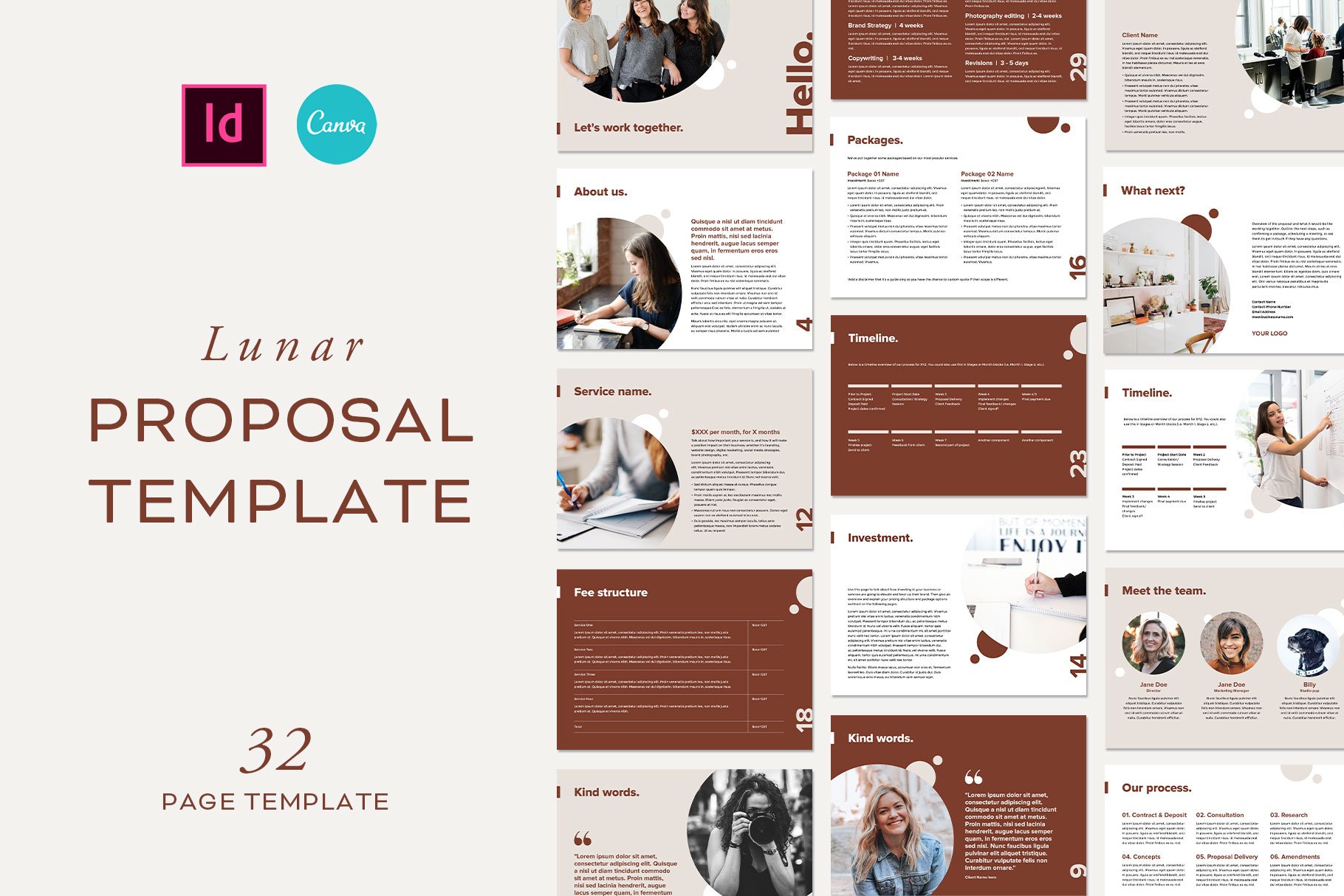 Proposal Template - Canva & InDesign cover image.
