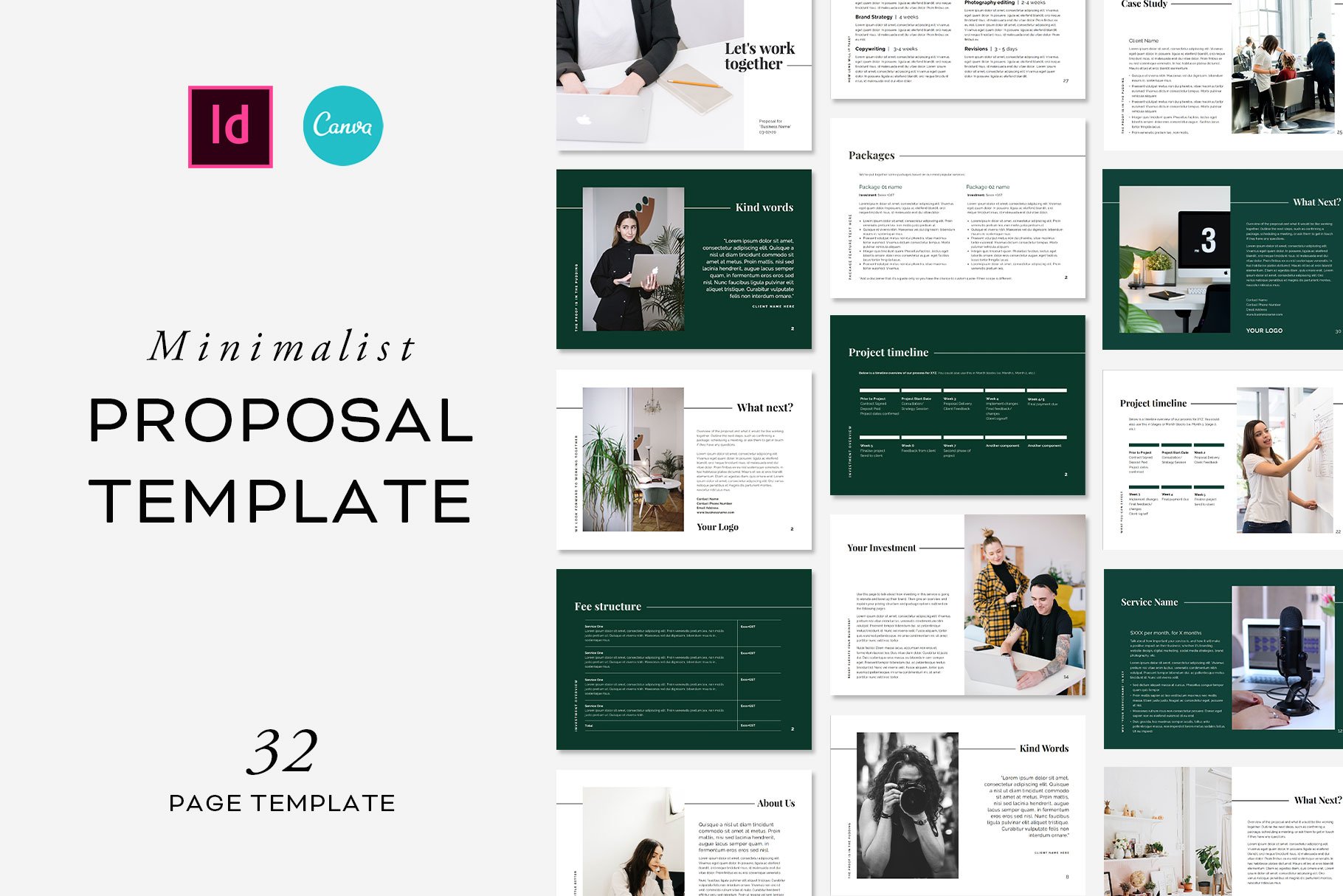 Proposal Template - Canva & InDesign cover image.