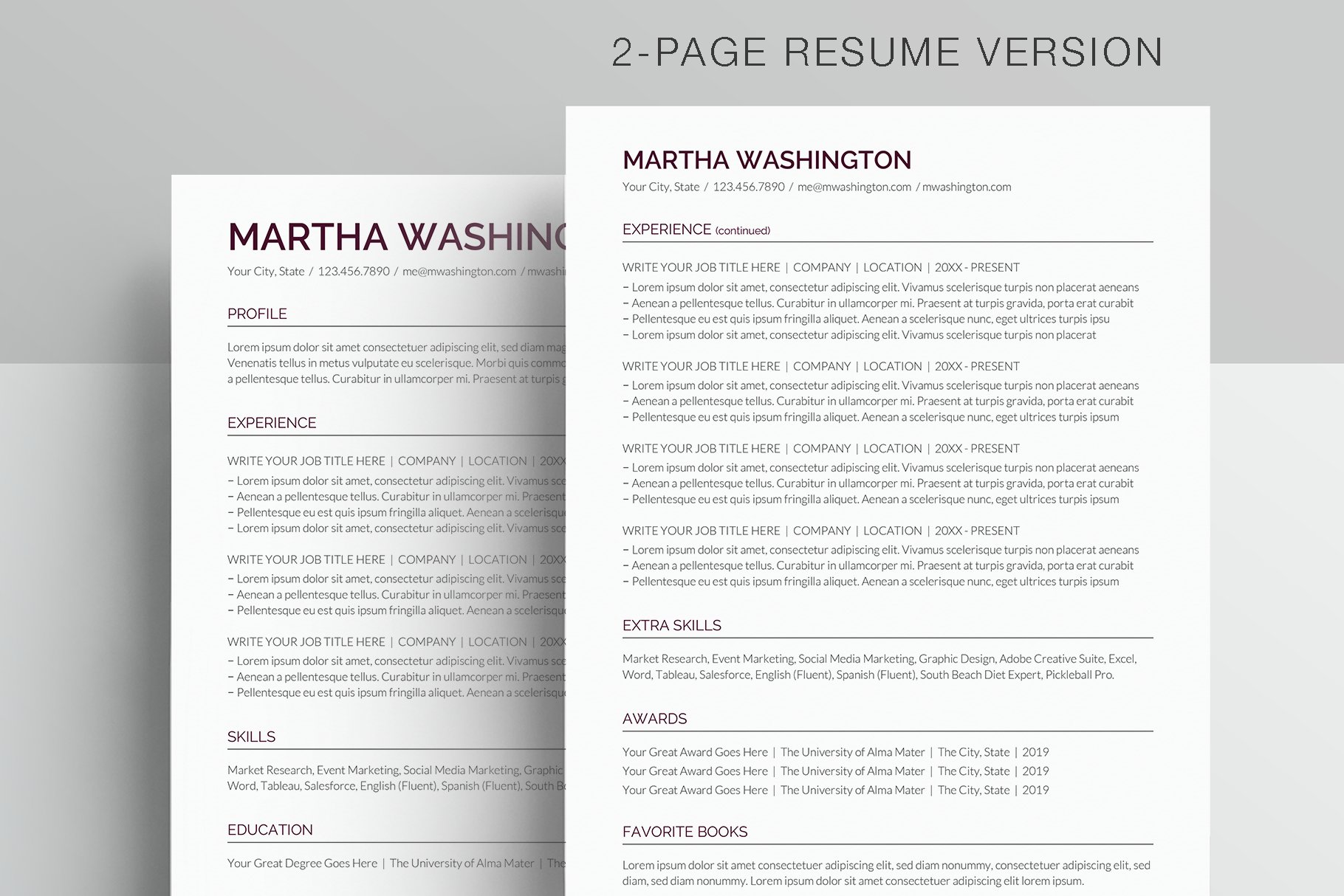 Google Docs Resume Template preview image.