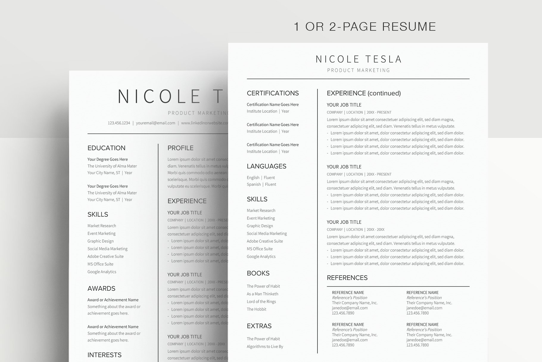 Google Docs Resume Template preview image.