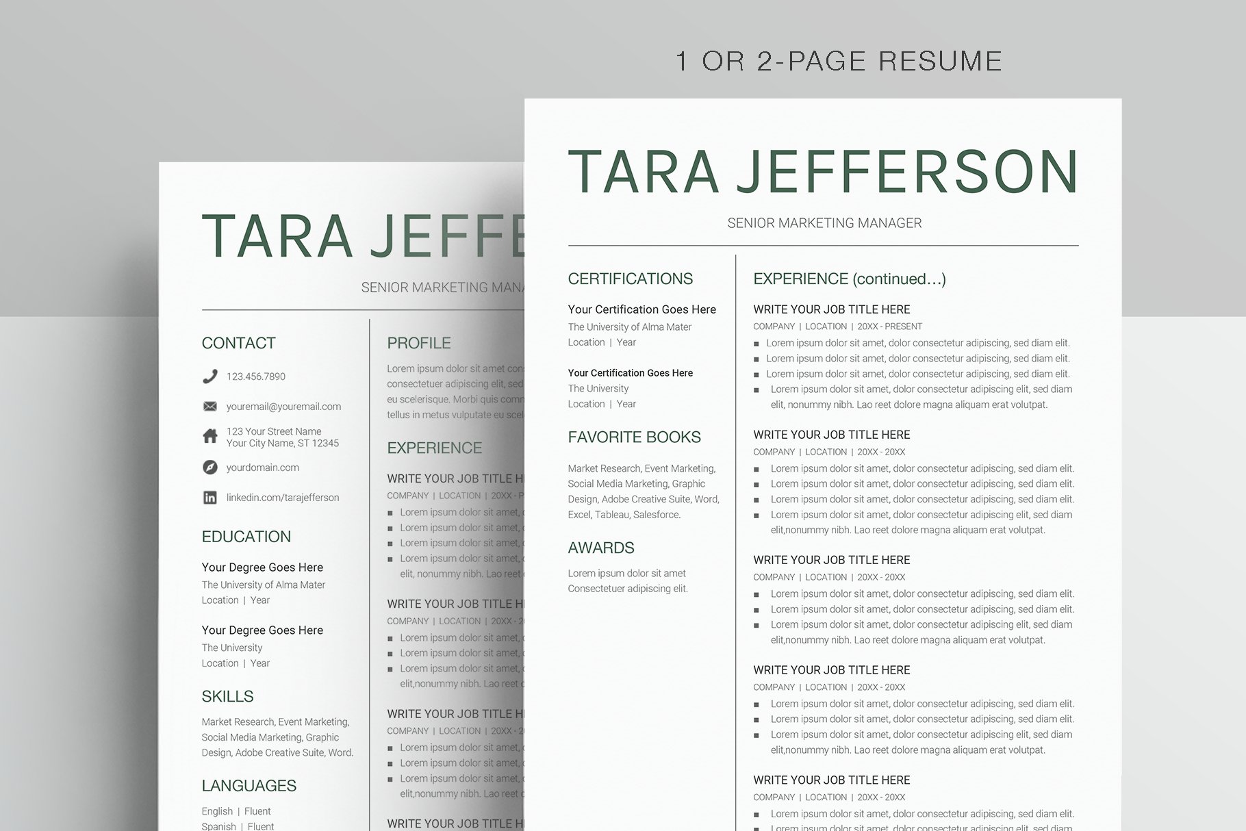 Google Docs Resume Template preview image.