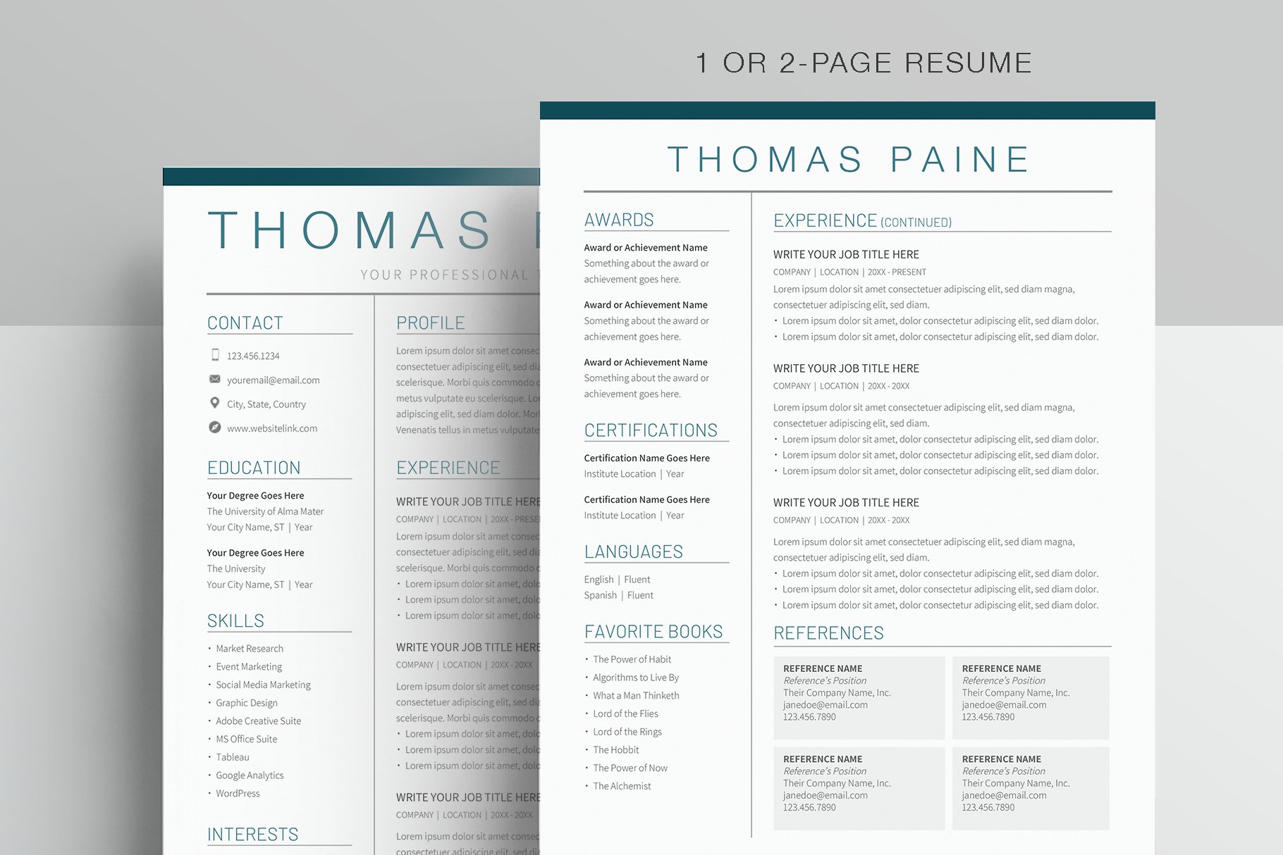 Google Docs Resume Template preview image.