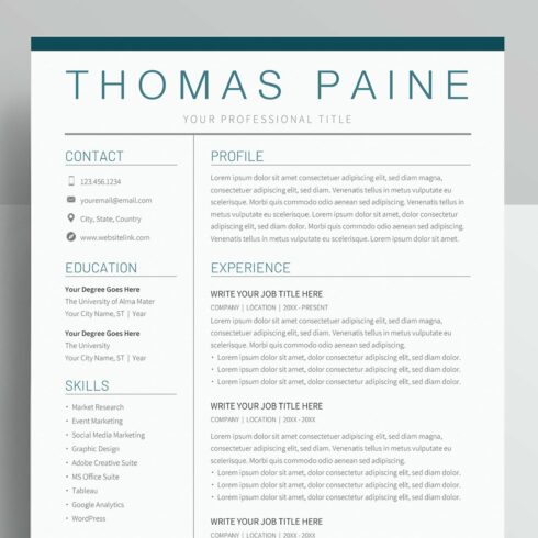 Google Docs Resume Template cover image.