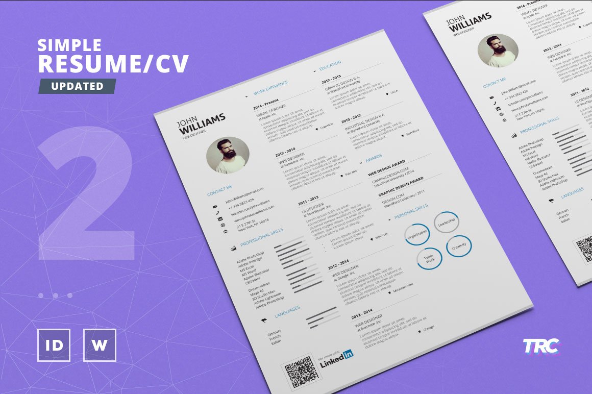 Simple Resume/Cv Template Volume 2 cover image.