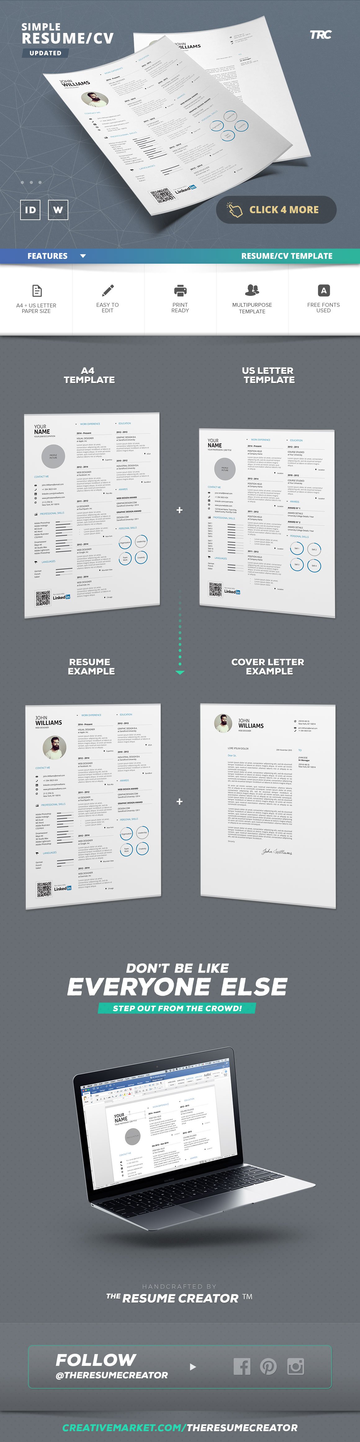 Simple Resume/Cv Template Volume 2 preview image.