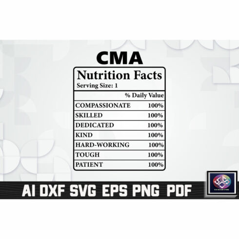 Cma Nutrition Facts cover image.