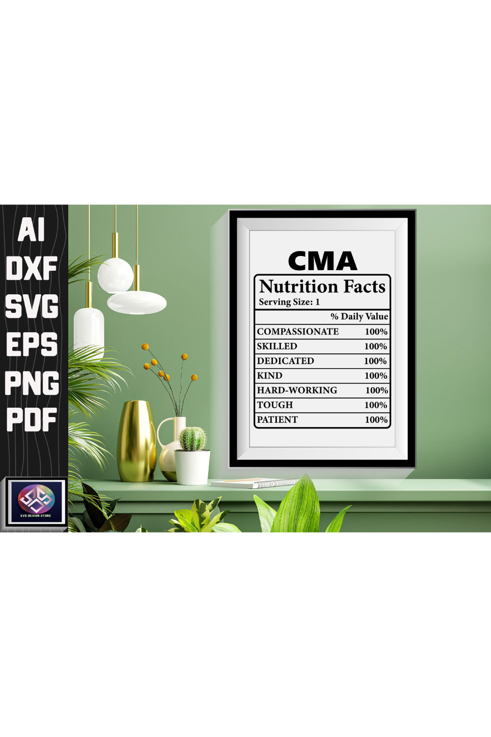 Poster of a nutrition fact hanging on a wall.