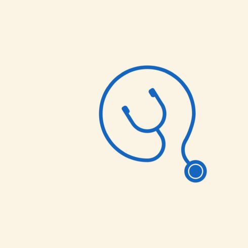 Stethoscope q letter logo vector cover image.