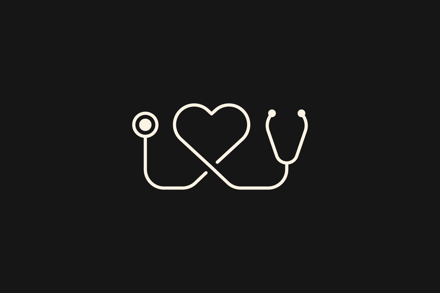 Medical Love Logo Design Vector preview image.