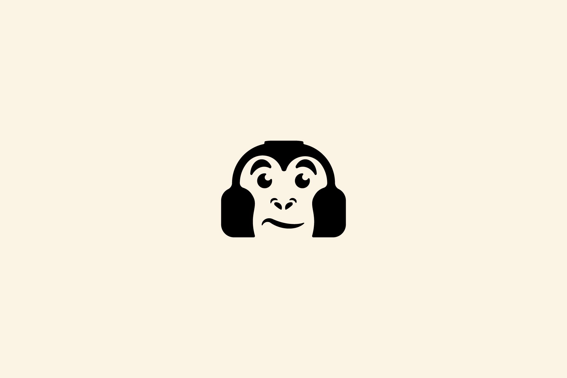 Monkey Headphone Logo Design Vector preview image.