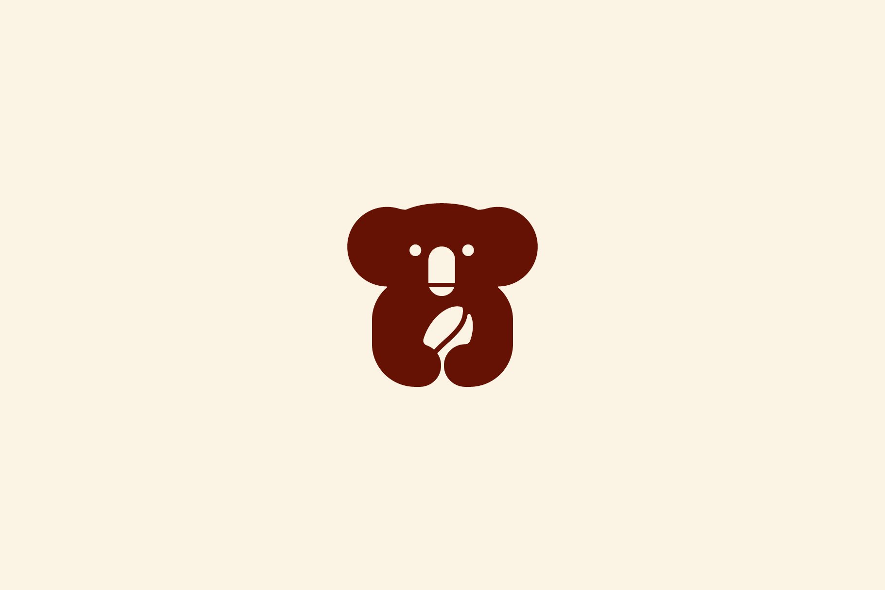 Koala coffee bean logo vector icon cover image.