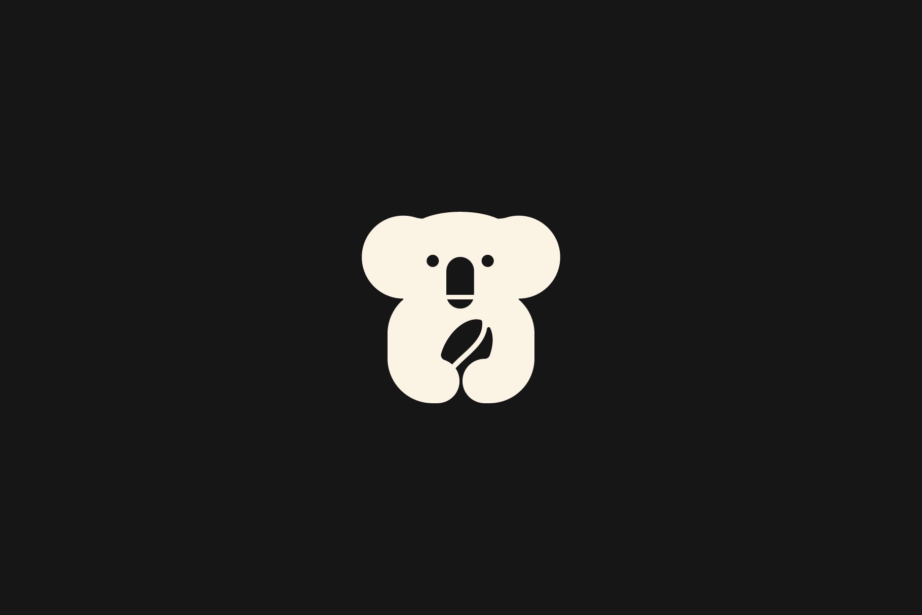 Koala coffee bean logo vector icon preview image.