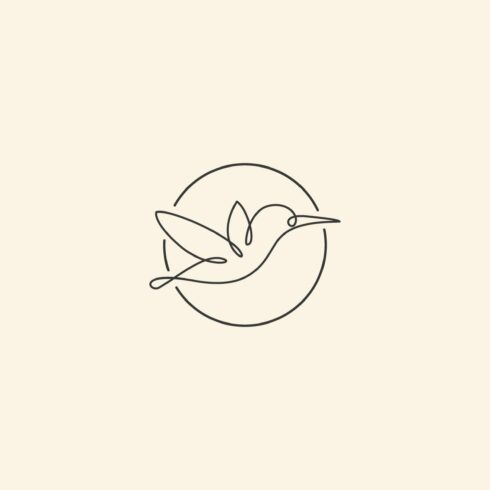 flying humming bird logo design cover image.