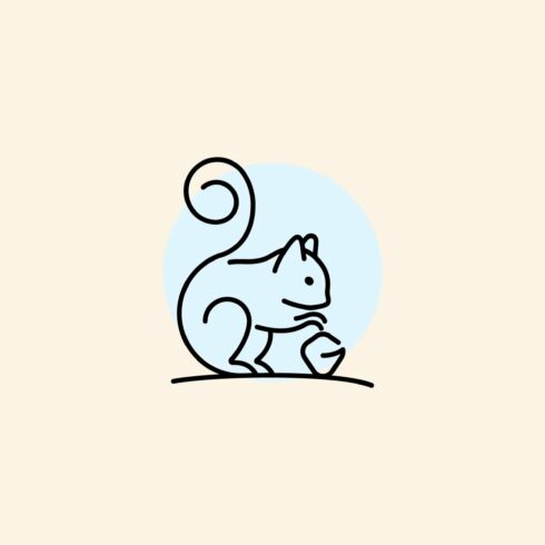 Squirrel Monoline Logo vector Design cover image.