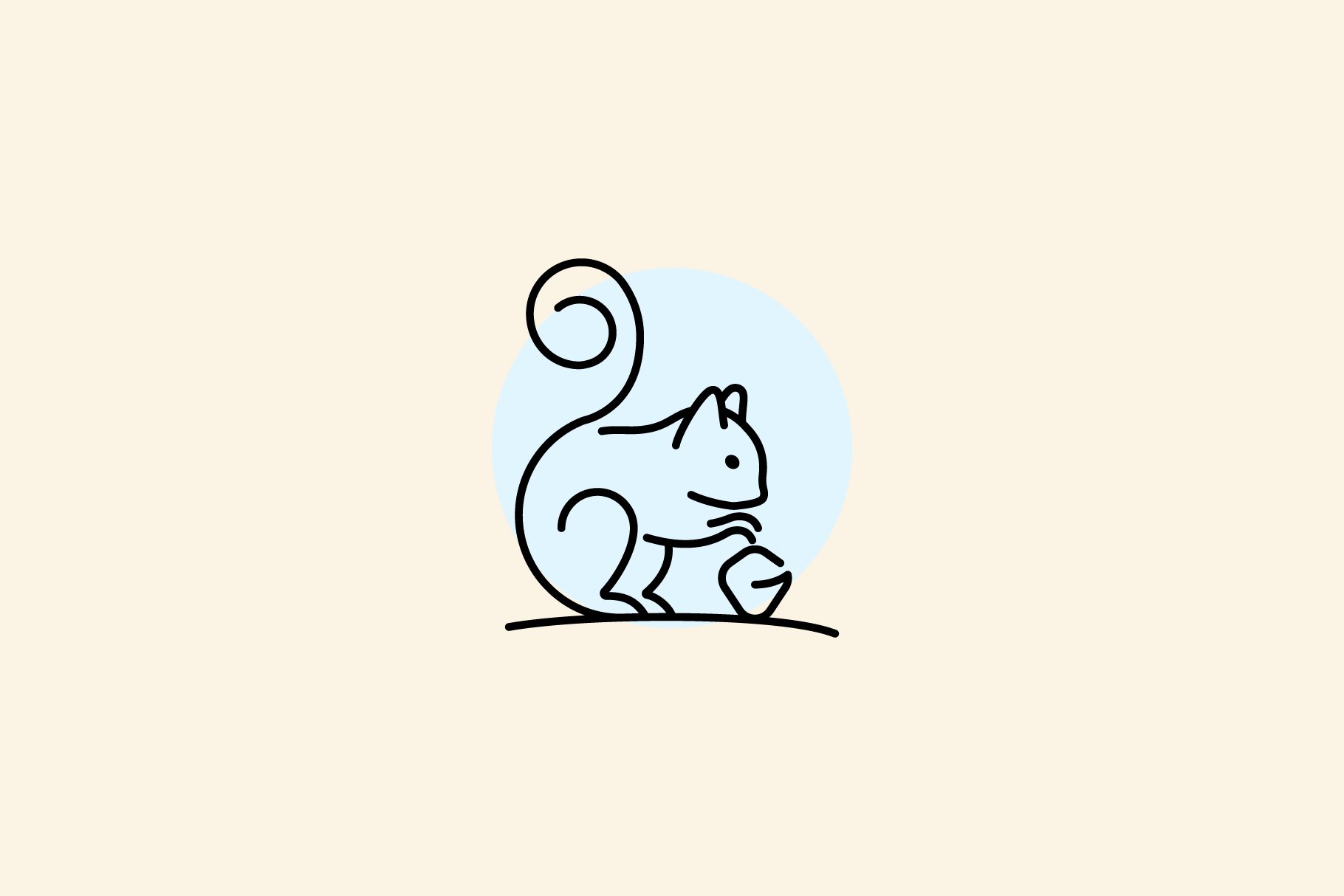 Squirrel Monoline Logo vector Design cover image.