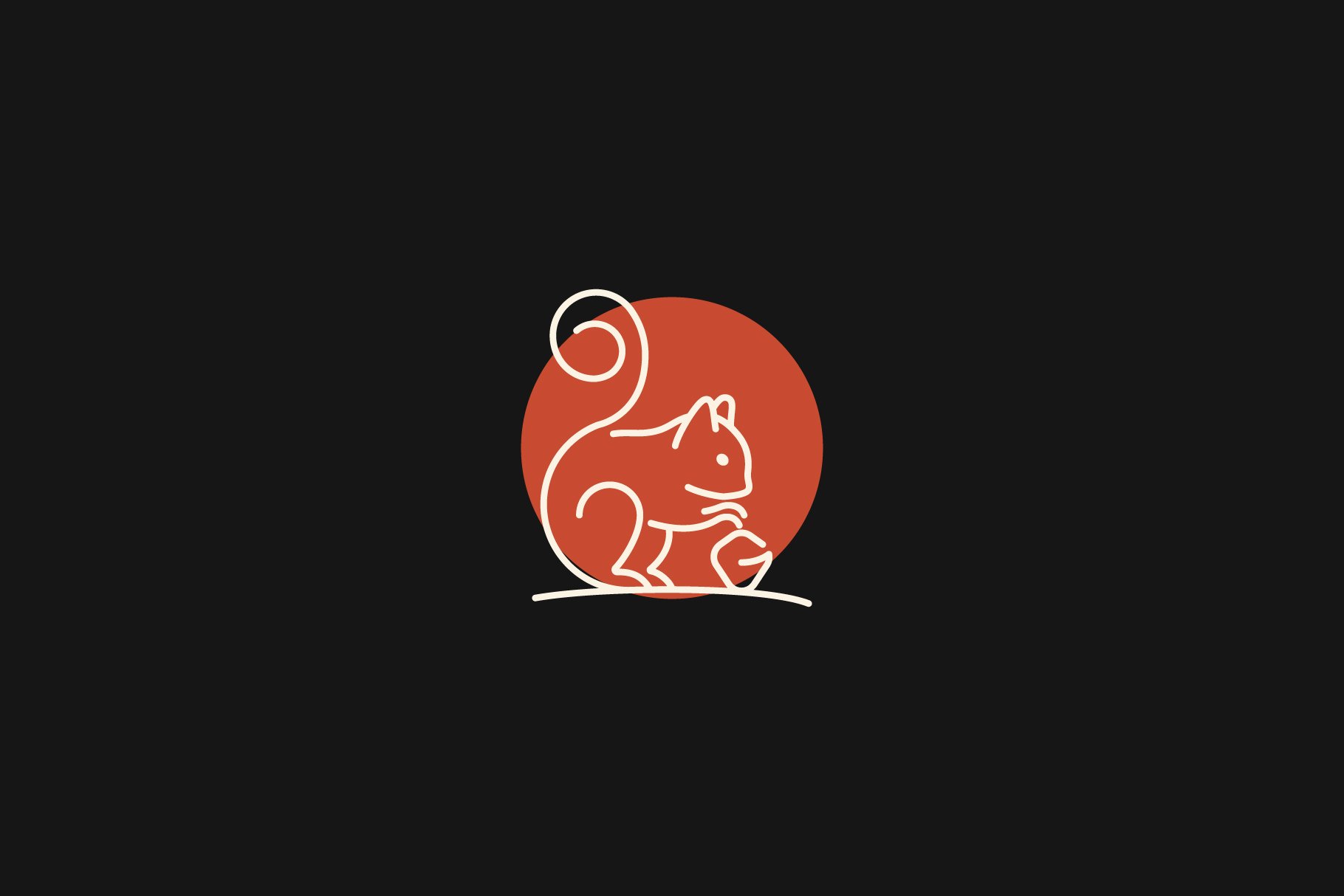 Squirrel Monoline Logo vector Design preview image.