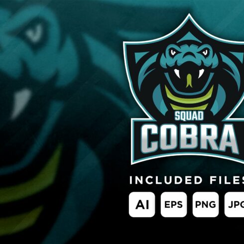 Cobra - mascot logo for a team cover image.