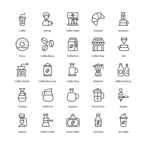 Coffee Barista Icon Set cover image.