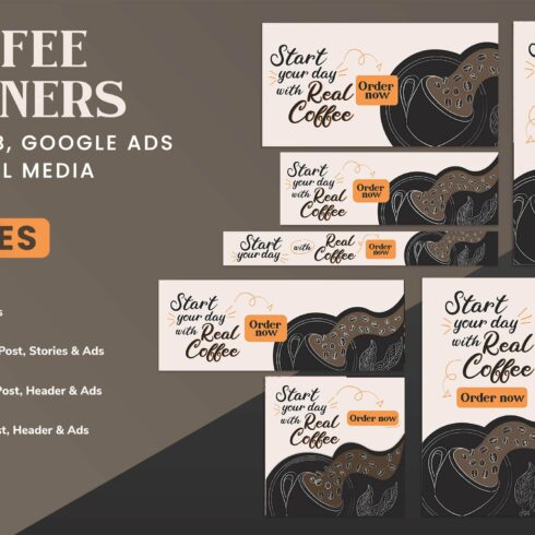 Coffee Shop Drink Web Banner Ad cover image.