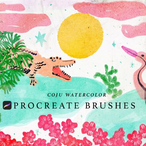 Procreate Summer Watercolor Brushes cover image.