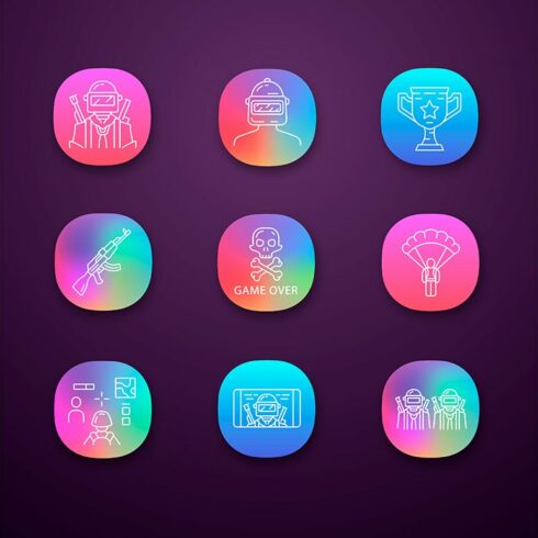 Game inventory app icons set cover image.