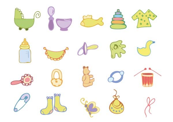 Baby icons vector set. cover image.