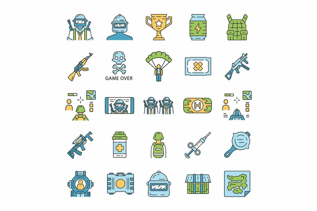 Online game inventory color icons – MasterBundles