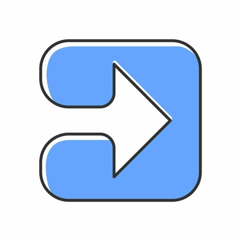 Blue arrow in square color icon cover image.