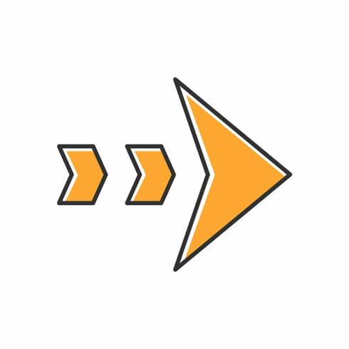 Dashed orange arrow color icon cover image.