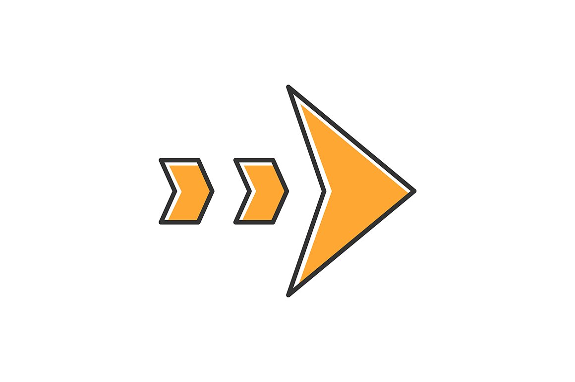 Dashed orange arrow color icon cover image.