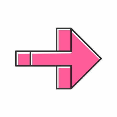 Pink right arrow color icon cover image.