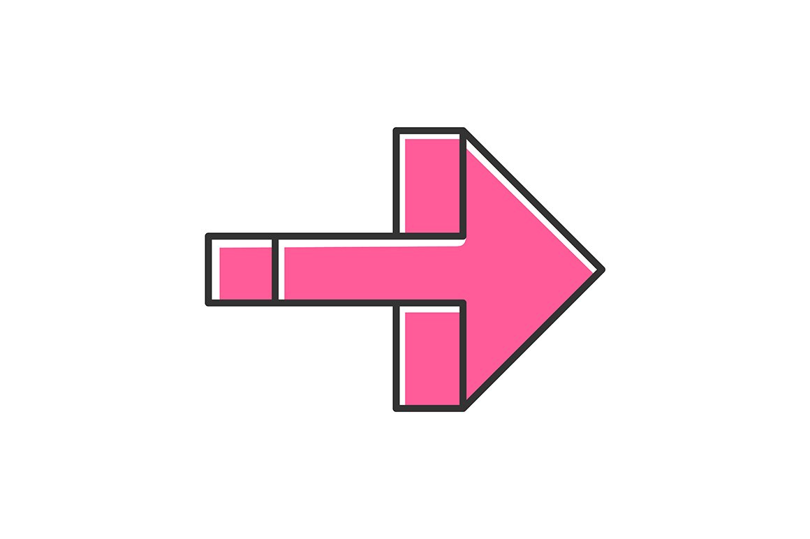 Pink right arrow color icon cover image.