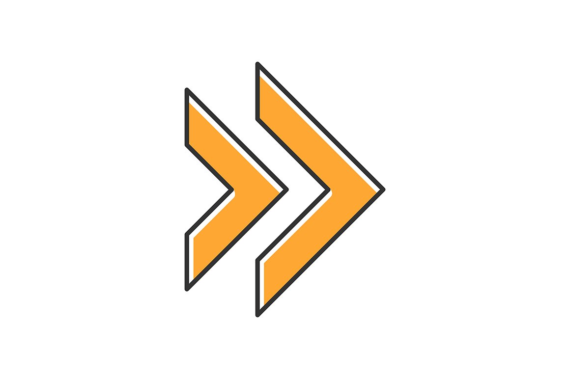 Double orange arrow color icon cover image.