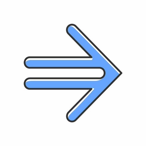 Double-lined blue arrow color icon cover image.
