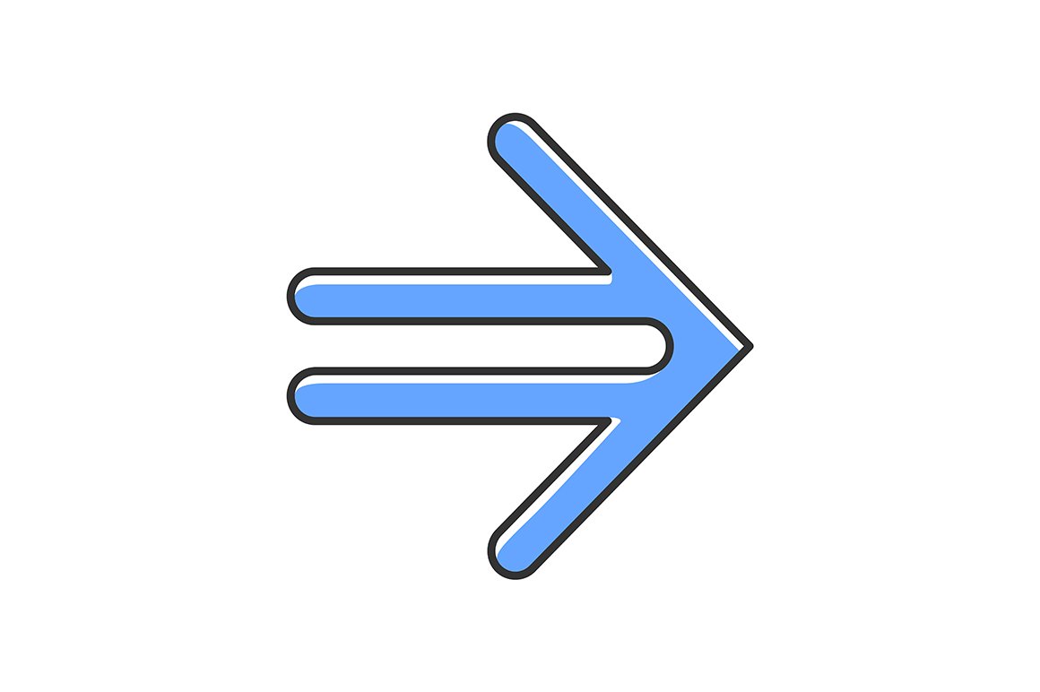 Double-lined blue arrow color icon cover image.