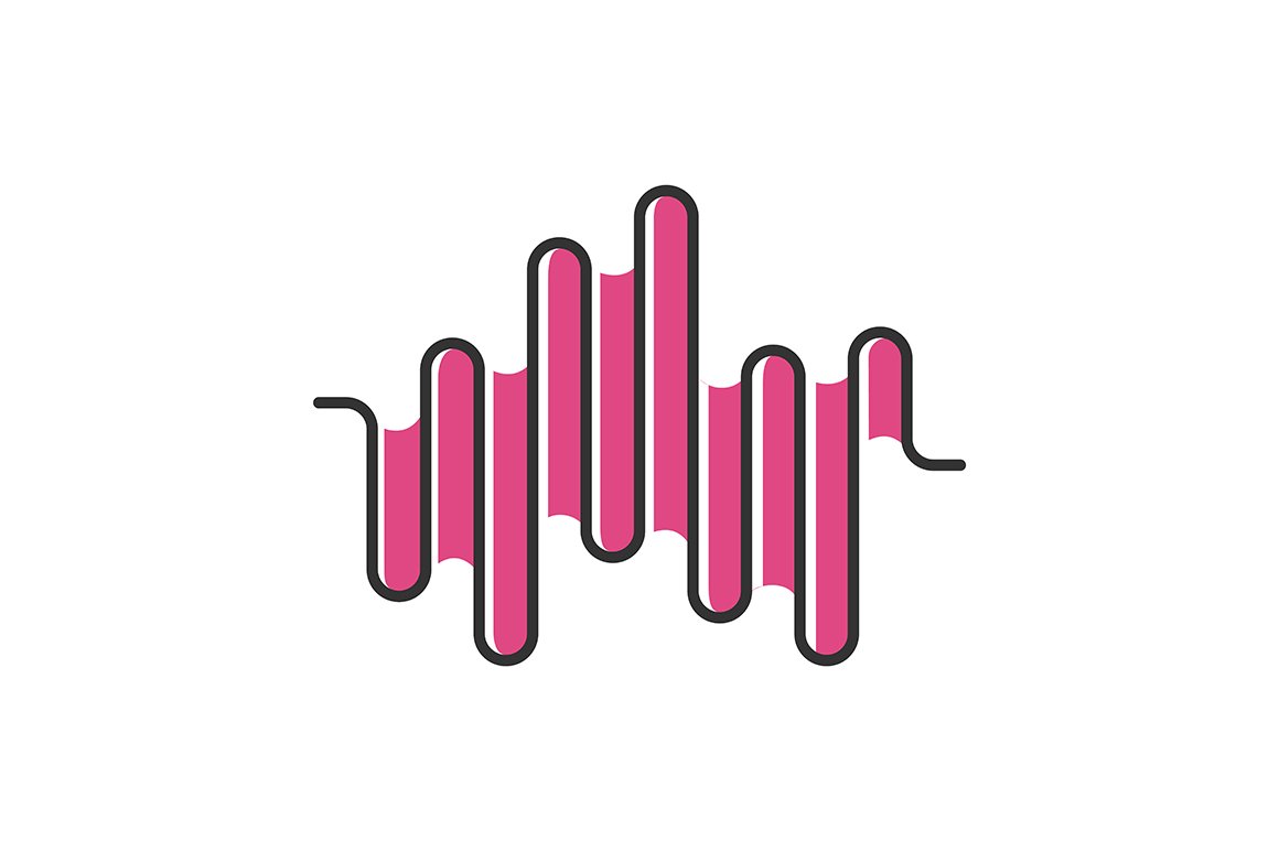Music rhythm wave color icon cover image.