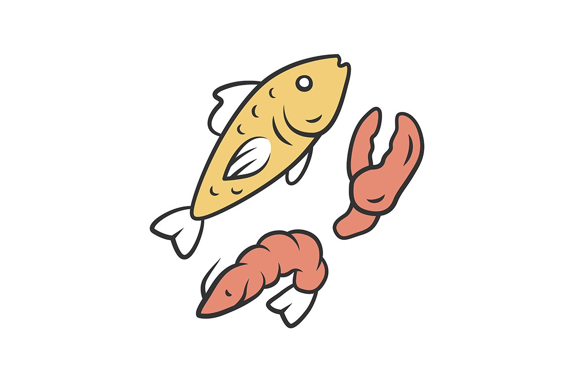 Seafood color icon cover image.